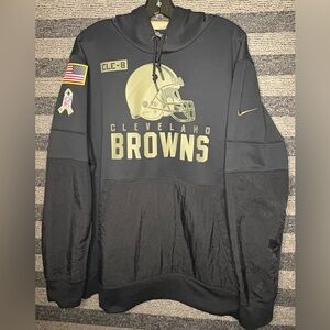 Nike Dri Fit Black Cleveland Browns Salute to Service NFL Sideline Hoodie XL